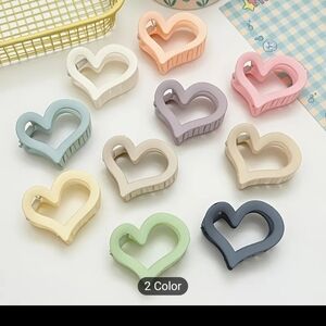 10pc Heart Hair Clips